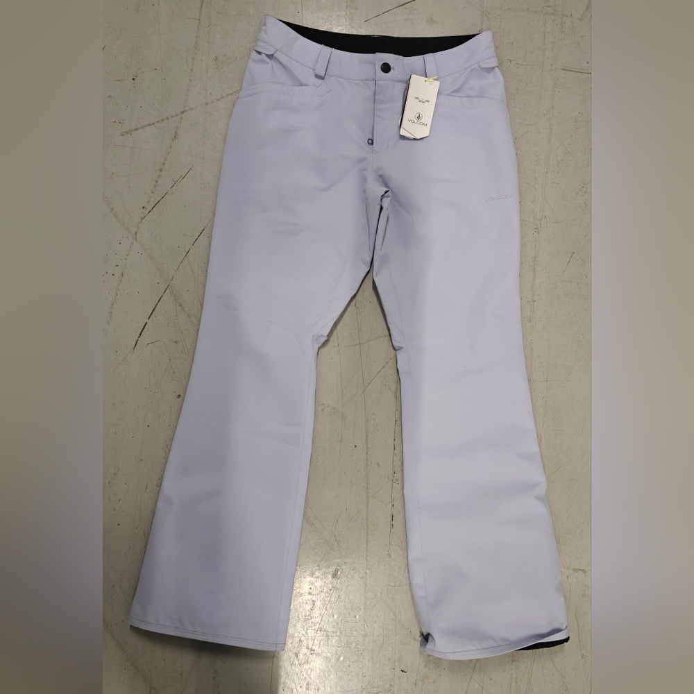 Volcom Hallen Snowboard Pants Womens L XX Long Zip Tech 10K Waterproof Ski Gray
